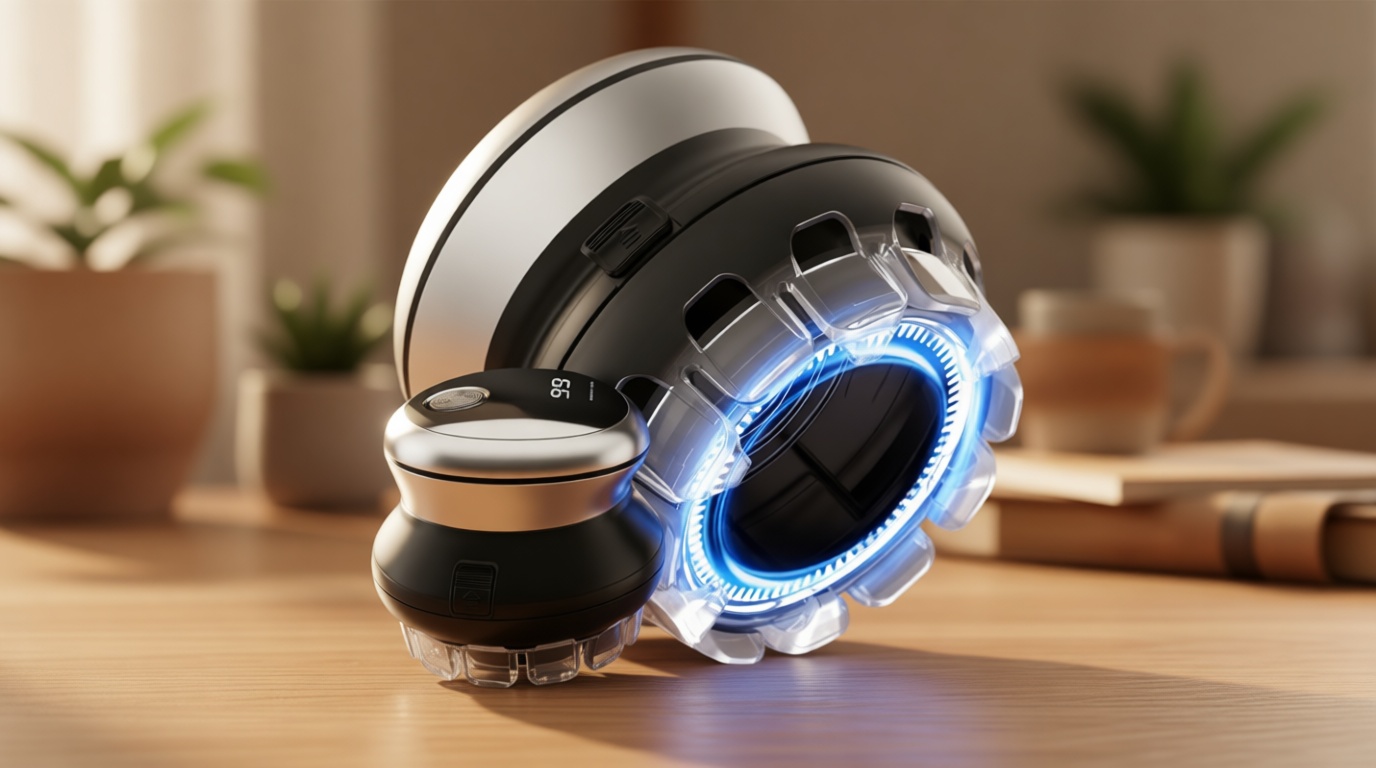 Self Haircut Kit for Men, USB Rechargeable Cordless Hair Clipper & Automatic Circular Hair Trimmer, Adjustable Guide Combs, DIY Self-Cut System, Waterproof Grooming Tool for Home/Dorm