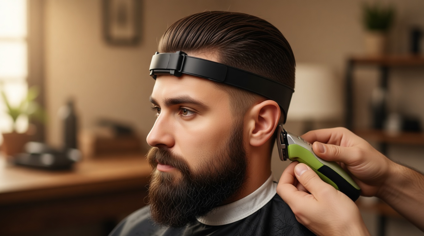 AOMGD Neckline Shaving Template and Adjustable Hair Trimming Guide,DIY Self Haircutting System, Shaving and Keeping a Clean and Straight Neck Hairline,Easy Use Tool Soft Portable (Black)