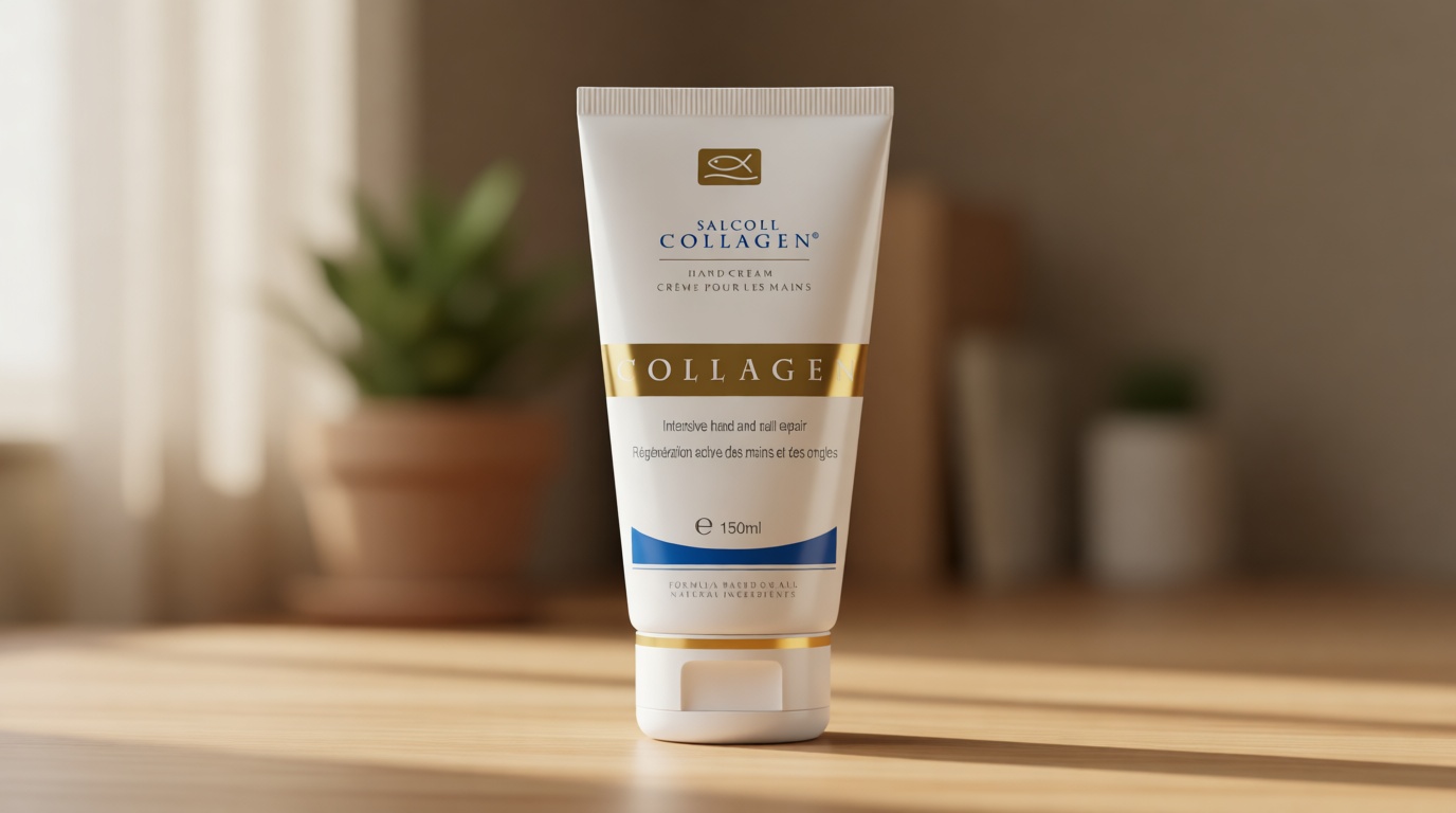 Salcoll Pure Bioactive Anti-Aging Collagen Repair Hand Cream - Hypoallergenic Moisturizing Lotion, Dry Skin Relief, All Skin Types, 150 ml