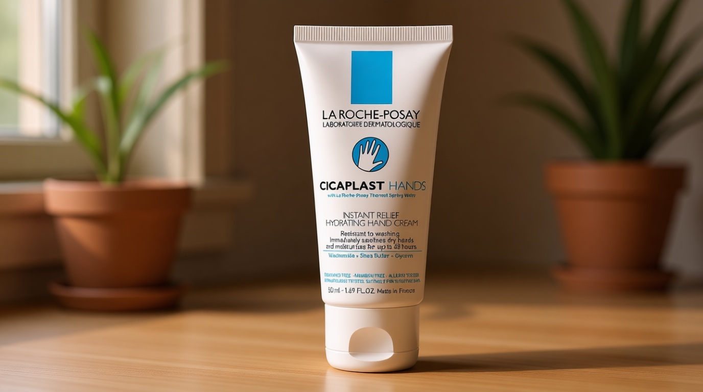 La Roche-Posay Cicaplast Hand Cream, Instant Relief Moisturizing Hand Lotion for Dry Hands, Shea Butter Lotion for Dry Cracked Hands, Non Greasy, Fragrance Free