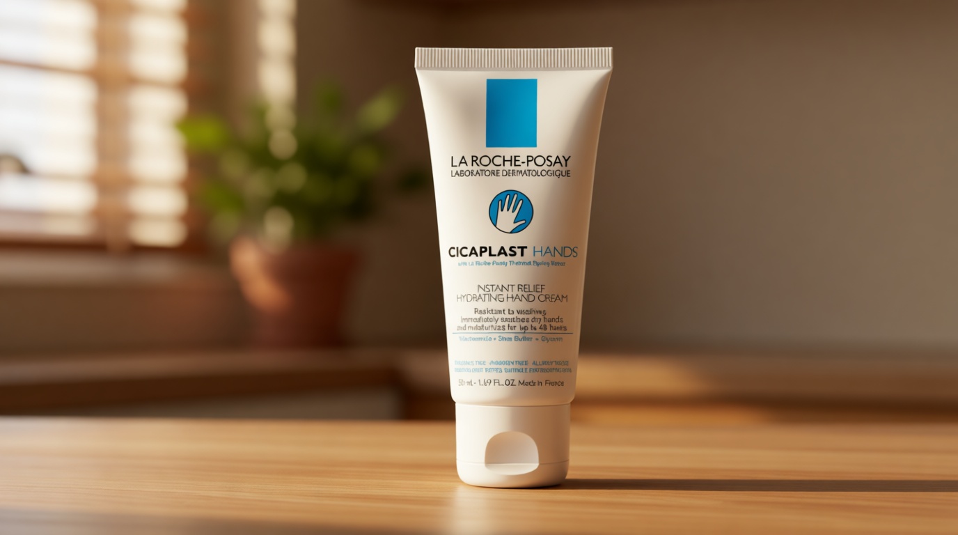 La Roche-Posay Cicaplast Hand Cream, Instant Relief Moisturizing Hand Lotion for Dry Hands, Shea Butter Lotion for Dry Cracked Hands, Non Greasy, Fragrance Free