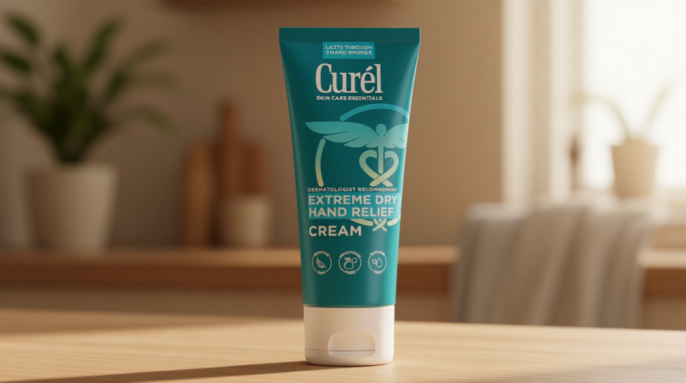 Curel Extreme Dry Hand Relief, Dermatologist Recommended, Long-Lasting Cream For Dry Hands, Paraben Free, Fragrance-Free Hand Lotion, 3 Oz