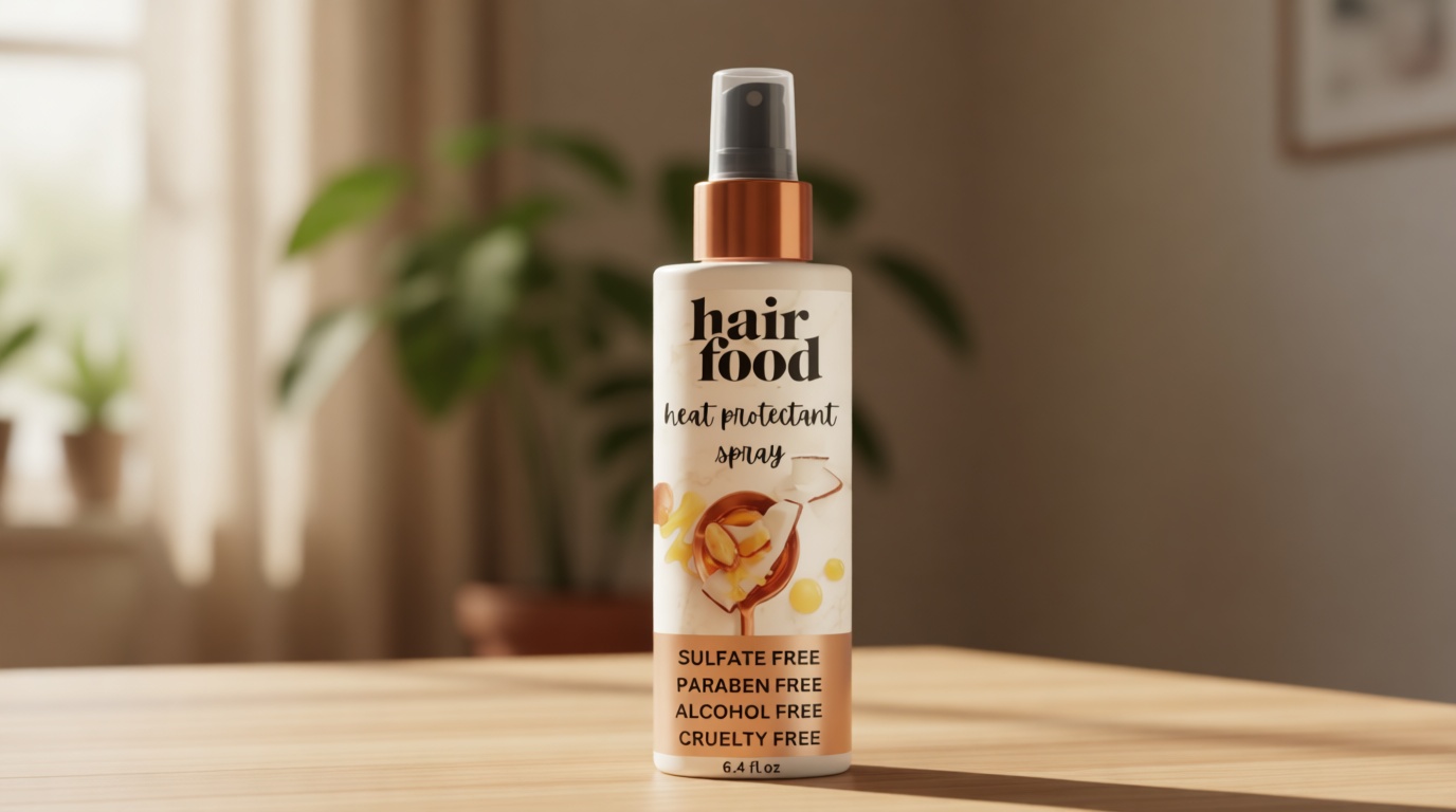 Hair Food Coconut & Argan Oil Heat Protectant Leave-In Spray for All Hair Types, 450°F Heat Protection, Sulfate-Free, Paraben-Free, Dye-Free, Alcohol-Free, Adds Shine, 6.4 Fl Oz