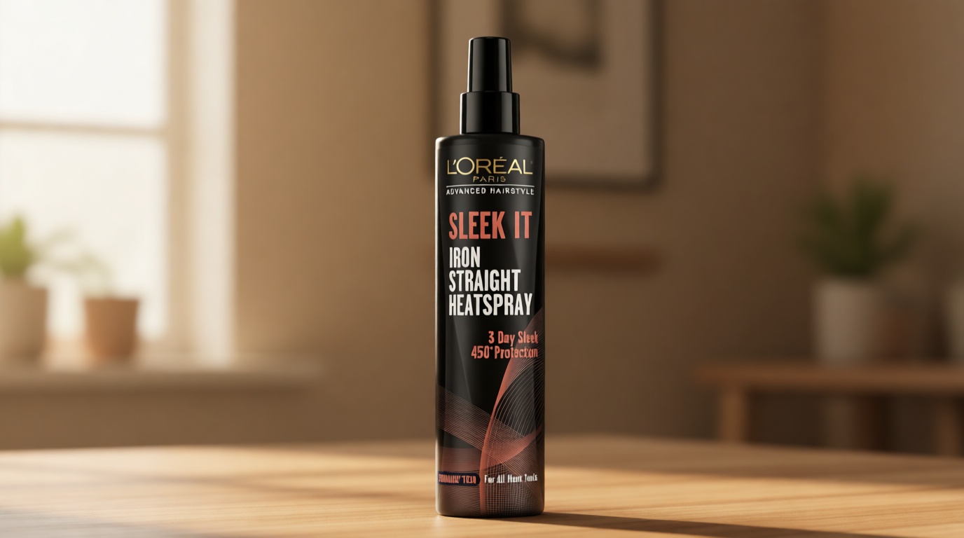 L'Oréal Paris Advanced Hairstyle Sleek It Iron Straight Heat Spray, 5.7 Ounce