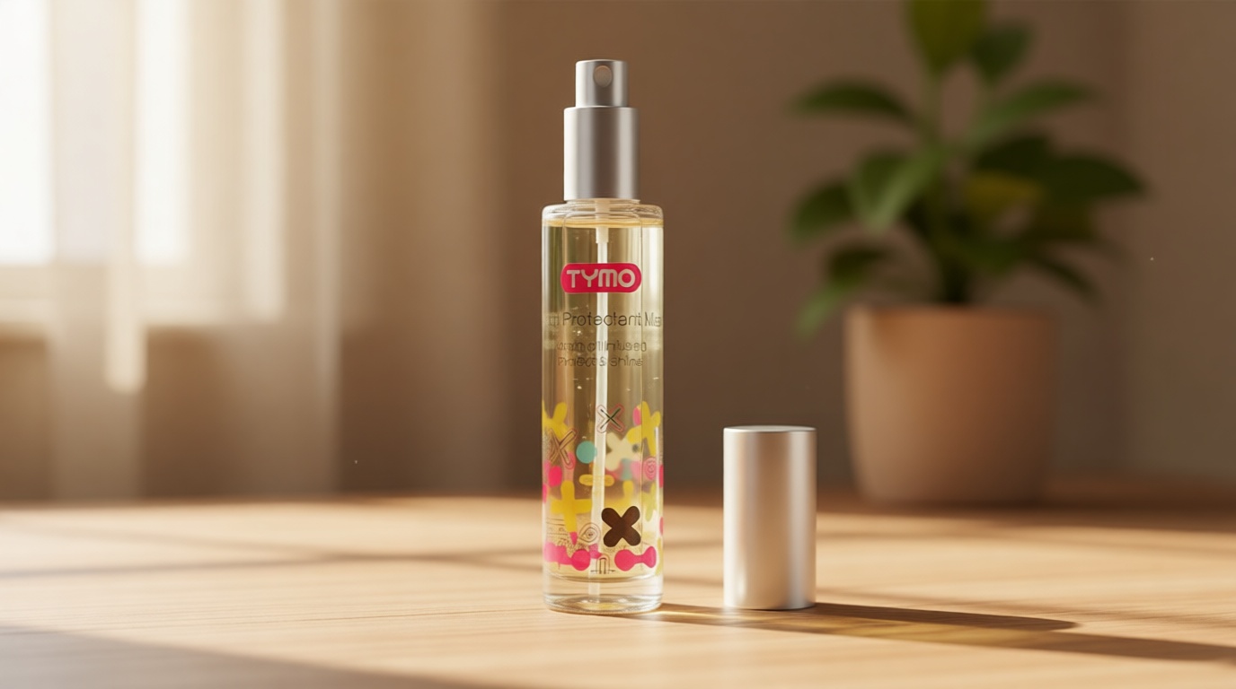 TYMO Heat Protectant Spray for Hair with Argan Oil for Styling Tools, Heat Protection Spray to Smooth & Hydrate, Natural Clean Formulation, Multi-benefit Treatment, Lightweight for All Hair Types