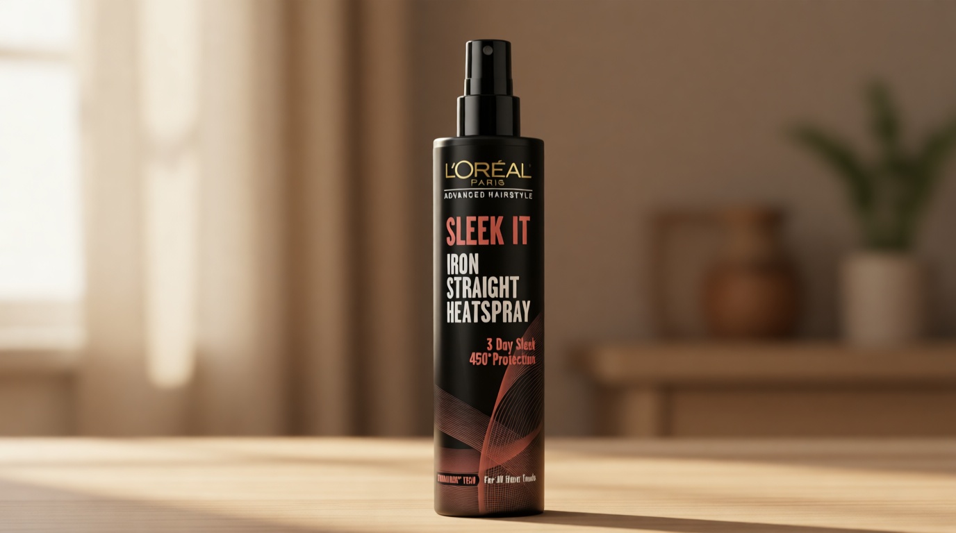 L'Oréal Paris Advanced Hairstyle Sleek It Iron Straight Heat Spray, 5.7 Ounce