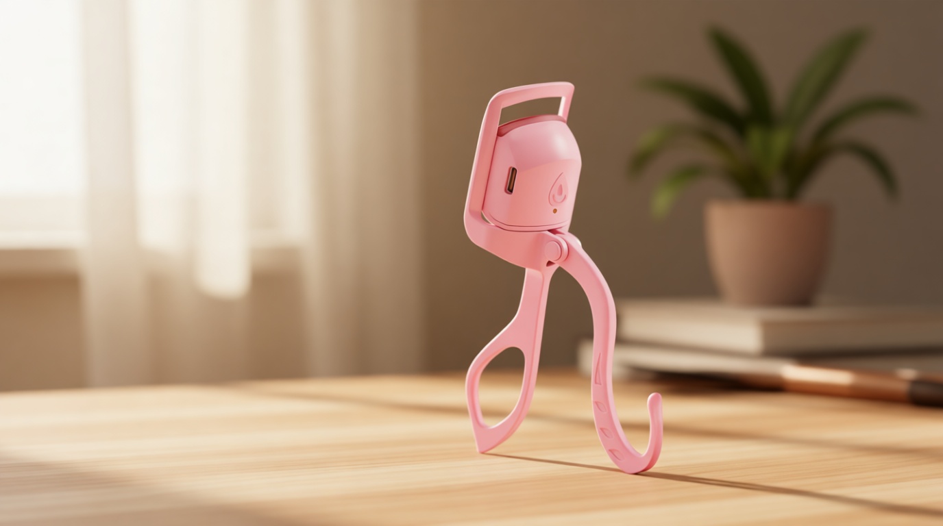 C-Shaped Heated Eyelash Curler Fast Heat Up in 5s - Rechargeable Electric Eyelash Curler for 24H Long Lasting Curls - Safe Anti-Burn Lash Curler Elevate Your Beauty with Stunning Lashes (Pink, L)