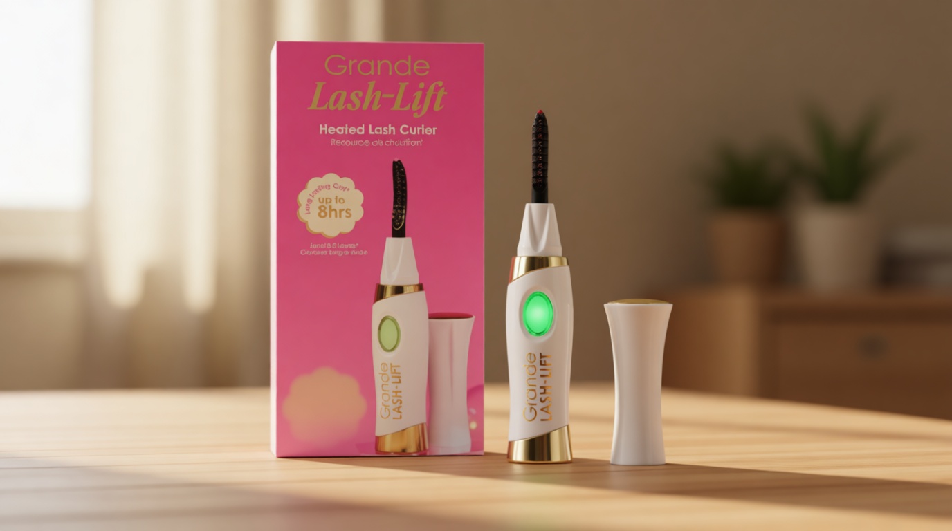 Grande Cosmetics LASH-LIFT Heated Lash Curler - Rechargeable, Travel-Friendly, with 2 Heat Settings - White