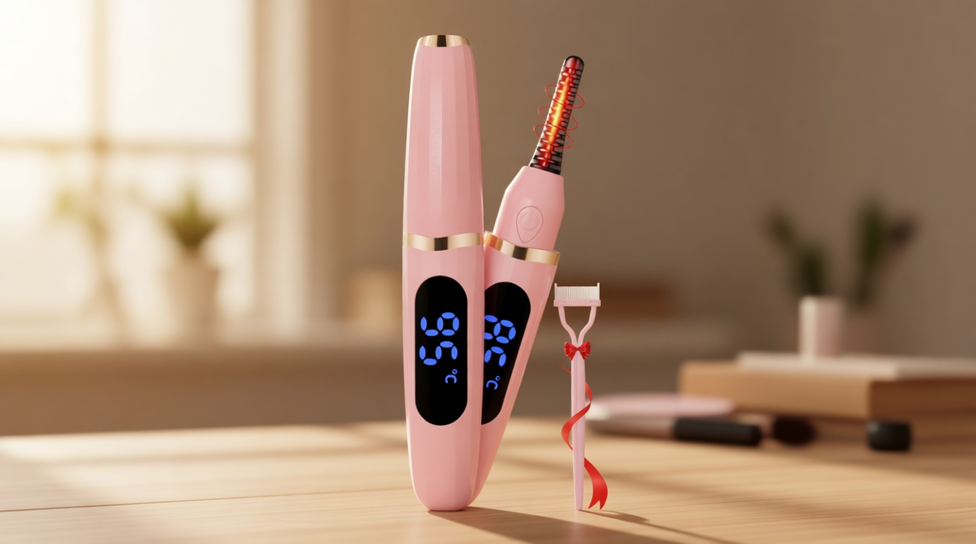 Heated Eyelash Curlers - Eye Lash Curler Heat - Mini Electric Eyelash Curler with LED Display 3 Temp Settings USB Rechargeable Natural Curling 24H Long Lasting for Women Makeup Tools Gifts