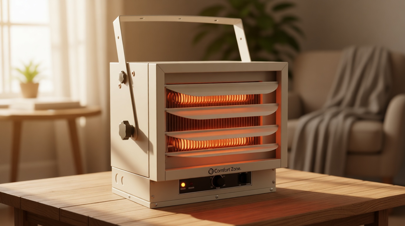 Comfort Zone Hard-Wired Ceiling Mount Garage Electric Space Heater, Fan-Forced, 5,000 watt, 240 volt, Overheat Protection, Thermal Cut-Out Switch, Ideal for Workshop & Garage, ETL Compliant, CZ220