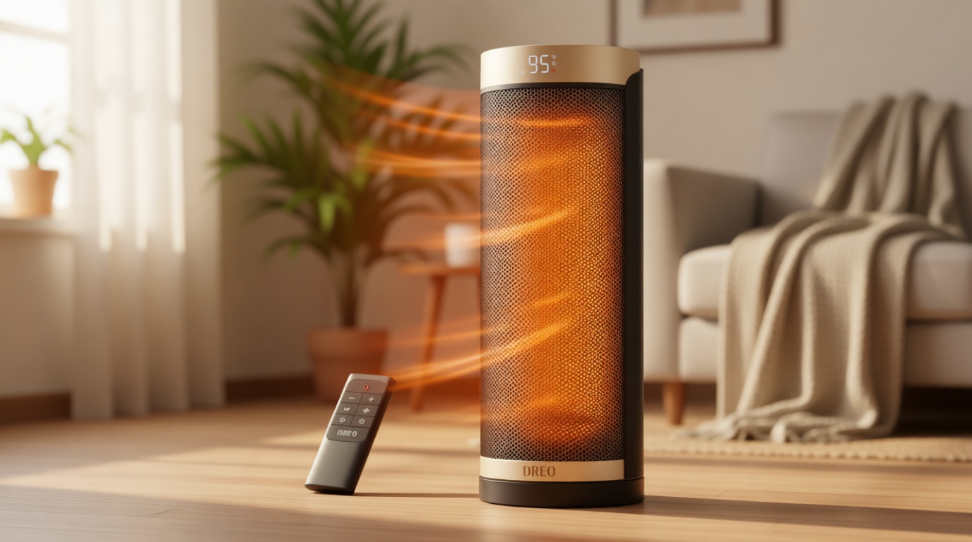 Dreo Space Heater, 1500W Electric Heaters for Indoor Use with Thermostat, 70° Oscillation, 8 Safety Protections, 5 Modes, Remote, 12H Timer, Quiet Portable Heater for Office, Bedroom, Large Room