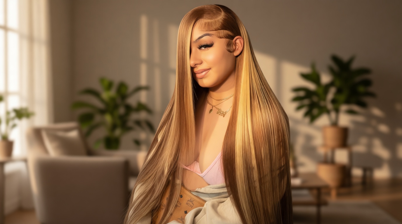 Cypha Ombre Lace Front Wig Human Hair Highlight 13x6 HD Straight Lace Front Wigs 180% Density 4/27 Colored Honey Blonde HD Lace Frontal Wigs For Women Glueless Pre Plucked with Baby Hair 30inch