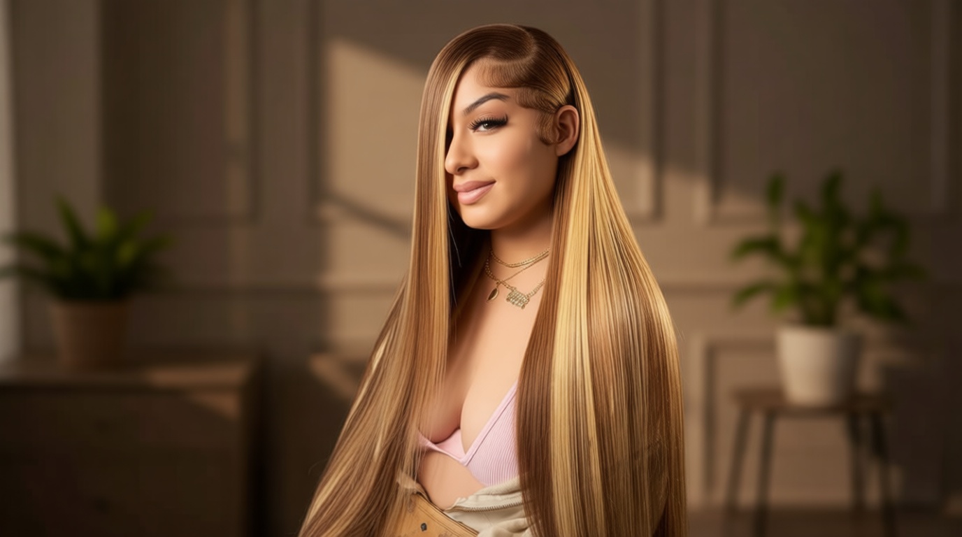 Cypha Ombre Lace Front Wig Human Hair 28inch 13x6 Straight Highlight Wig Human Hair 180% Density 4/27 Colored Honey Blonde HD Lace Frontal Wigs For Women Glueless Pre Plucked with Baby Hair