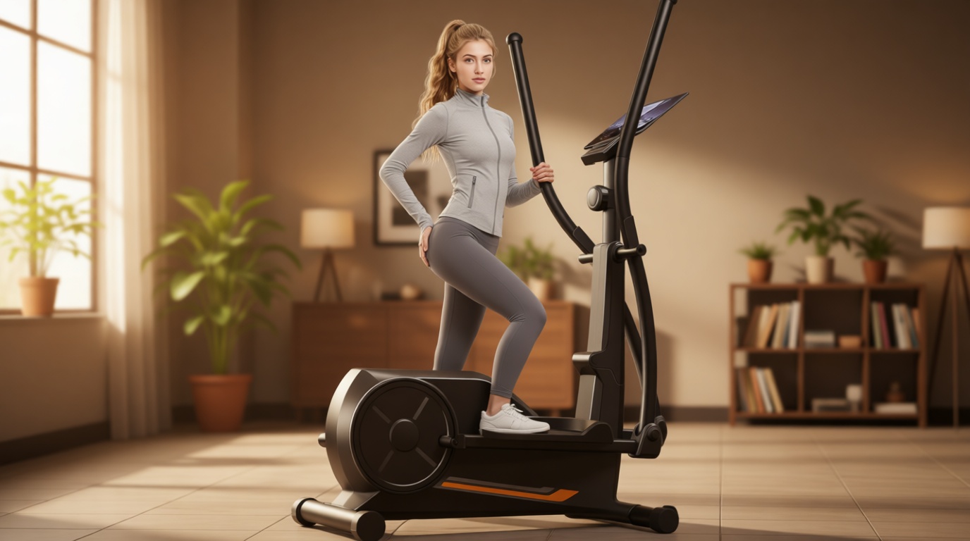 CURSOR Elliptical Exercise Machine, Elliptical Machine for Home with Hyper-Quiet Magnetic Driving System,8&16 Levels Resistance,Compact Elliptical with 12IN Stride,LCD Monitor,350LBS Weight Capacity