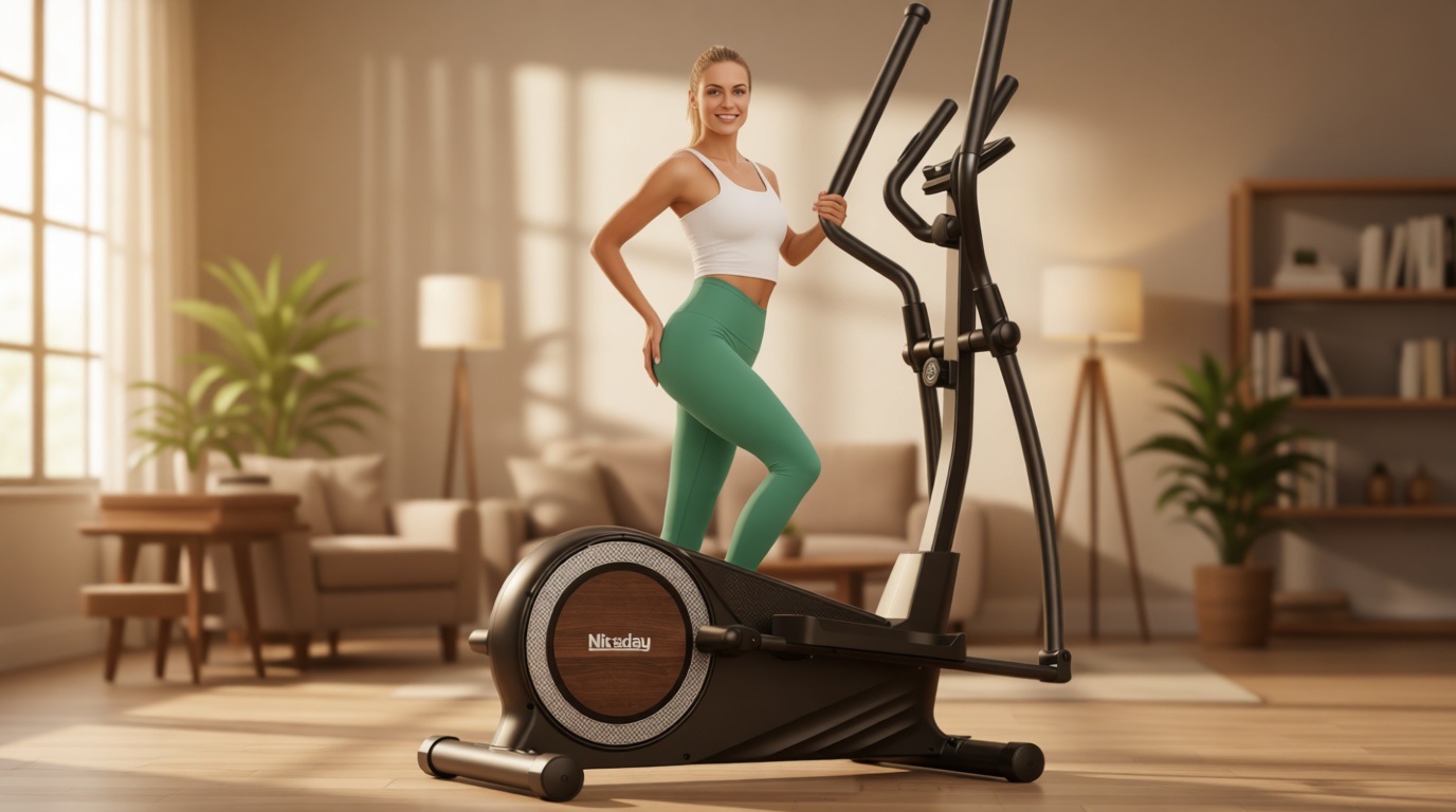 Niceday Elliptical Exercise Machine, Elliptical Machine for Home, Magnetic Elliptical Trainer with 15.5IN-19IN Stride, 16 Resistance Levels, 400LBS Loading Capacity, Support Kinomap APP