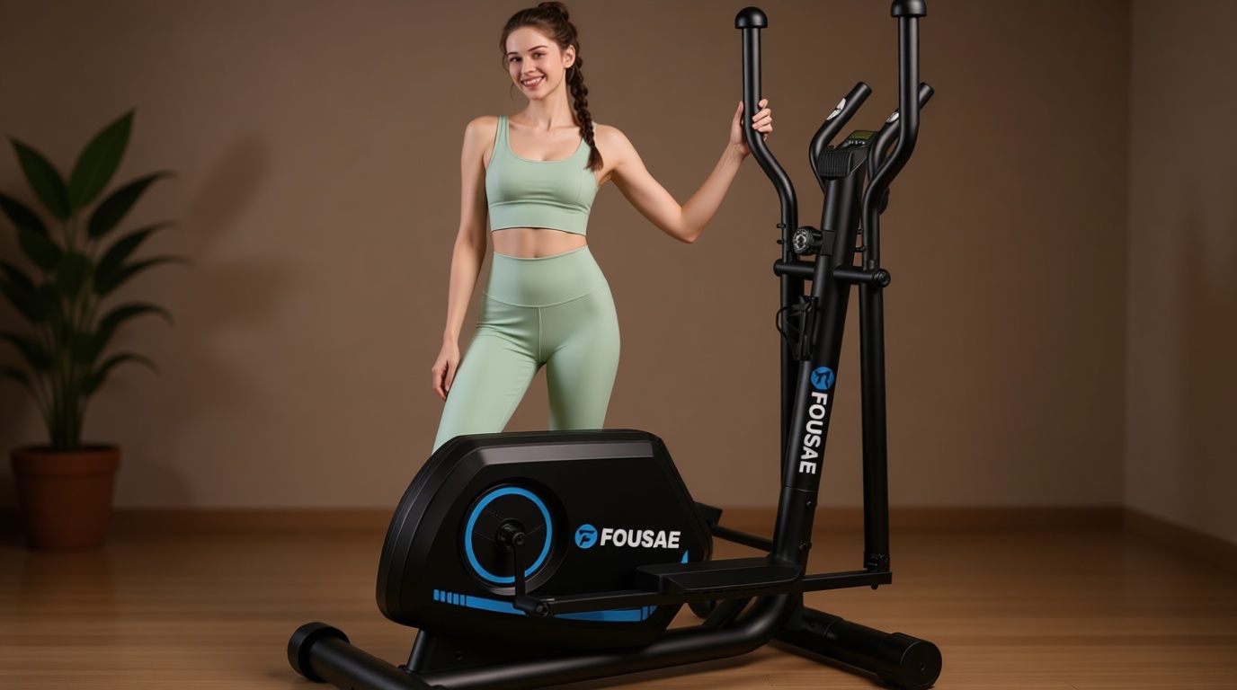 Elliptical Exercise Machine, 16-Level Magnetic Resistance Elliptical Machine for Home Trainer with Hyper-Quiet Drive, 15.5IN Stride, LCD Monitor & App Support, 350LBS Weight Capacity Recycled Claim Standard Blended