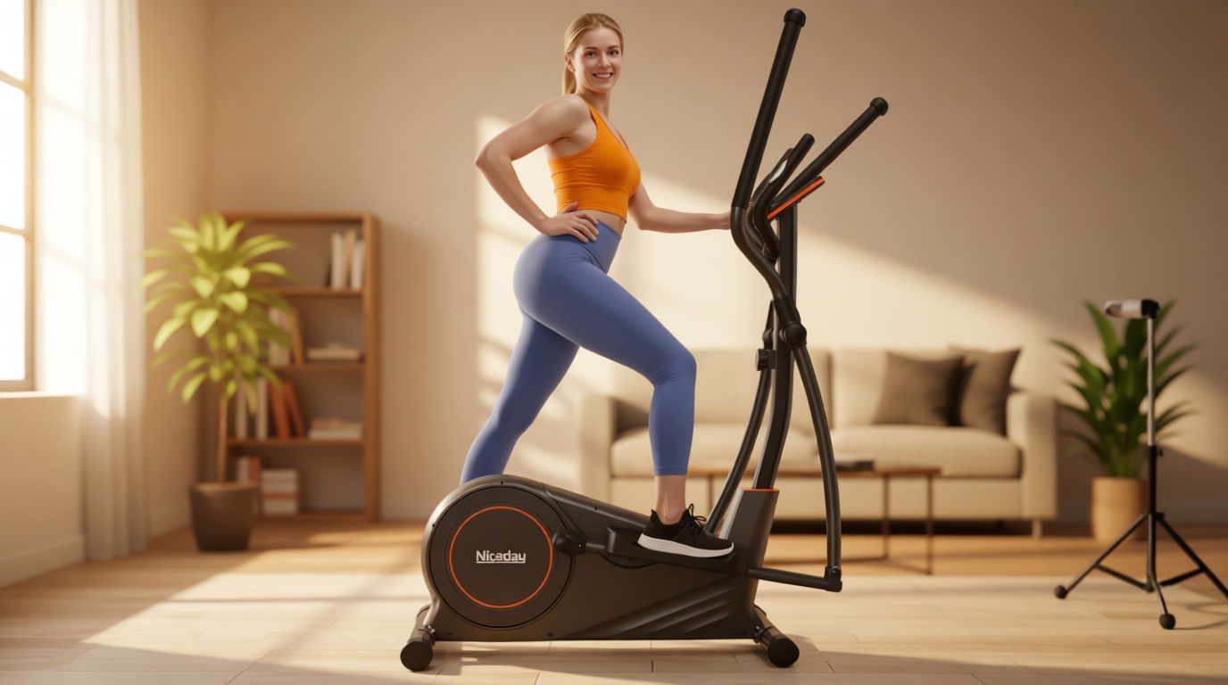 Niceday Elliptical Exercise Machine, Elliptcal Machine for Home, 15.5IN/16IN/20IN Stride Elliptical Machine, Elliptcal Training Machine with 16 Level Resistance, 500LBS Loading Capacity