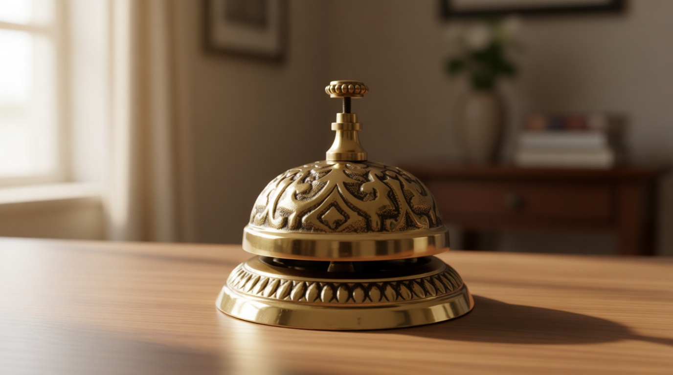 Solid Brass Victorian Style Service Desk Bell
