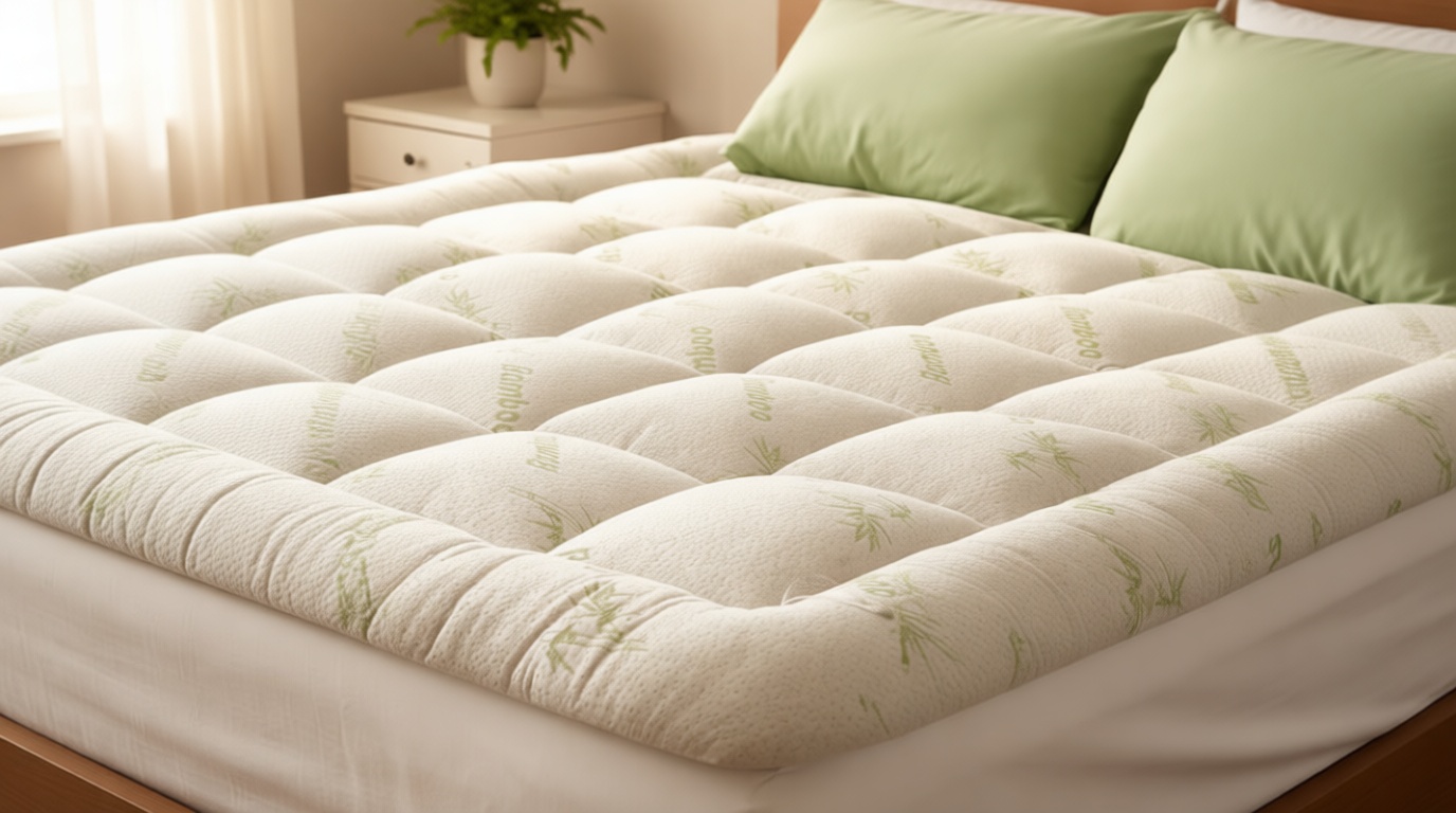 Niagara Ultra Soft Queen Size Mattress Topper - Viscose Made from Bamboo Pillow Top Mattress Pad for Back Pain Relief - Naturally Cooling for Hot Sleepers, Green OEKO-TEX STANDARD 100