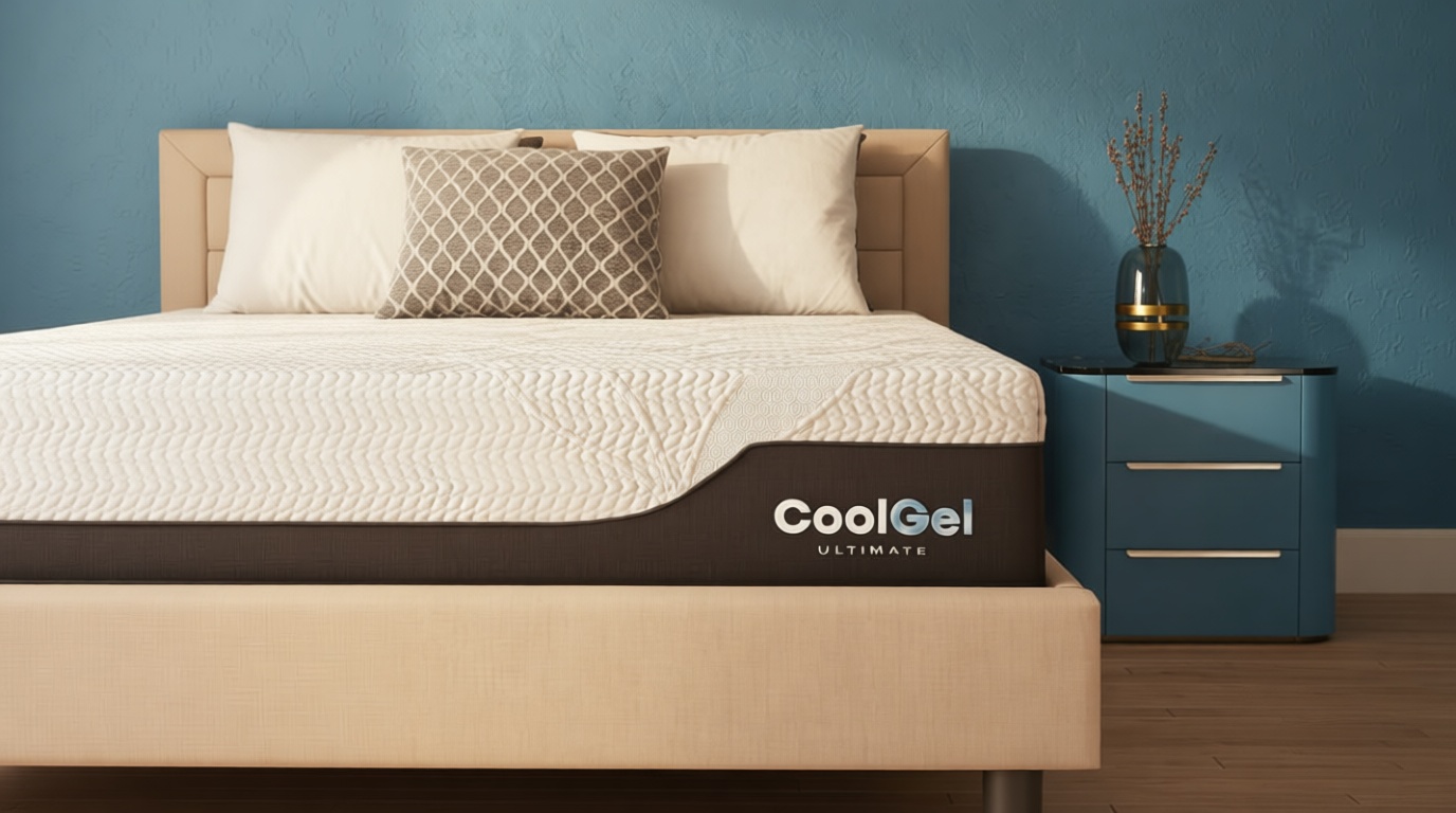 Classic Brands Cool Gel Chill Memory Foam 14-Inch Mattress with 2 BONUS Pillows |CertiPUR-US Certified |Bed-in-a-Box, Queen