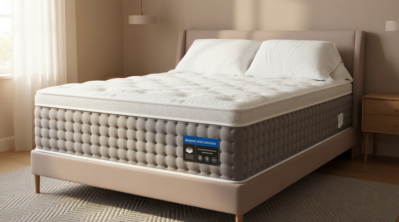 Sleepmax Queen Mattress 14 Inch - Hotel-Collection Hybrid Mattress Pain Relief - Extra Lumbar & Hip Support - Cooling Gel Bed in a Box Spine Alignment - CertiPUR-US, Fiberglass-Free, 365-Night Trial OEKO-TEX STANDARD 100