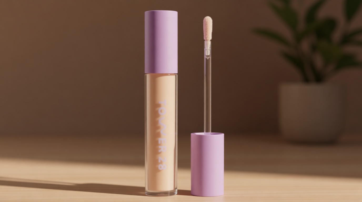 Tower 28 Swipe Serum Concealer - Hydrating Medium-Full Coverage Concealer + Under Eye Brightener - Skin Care Infused Makeup with Hyaluronic Acid + Soothing Centella - 2.0 Fair/Neutral Cool (0.22 oz)