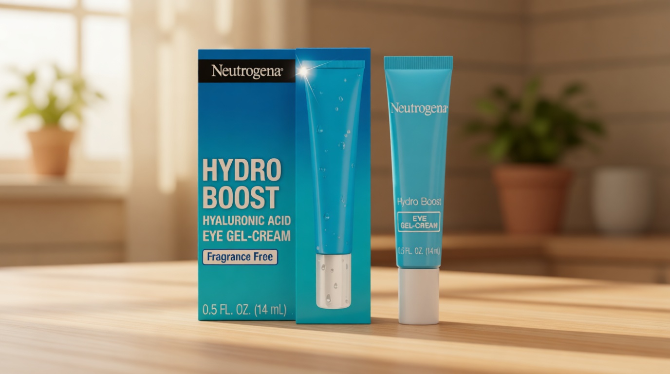 Neutrogena Hydro Boost Under Eye Cream, with Purified Hyaluronic Acid, Keeps Under Eye Area Looking Smooth & Hydrated, Fragrance Free and Non-Comedogenic, 0.5 oz
