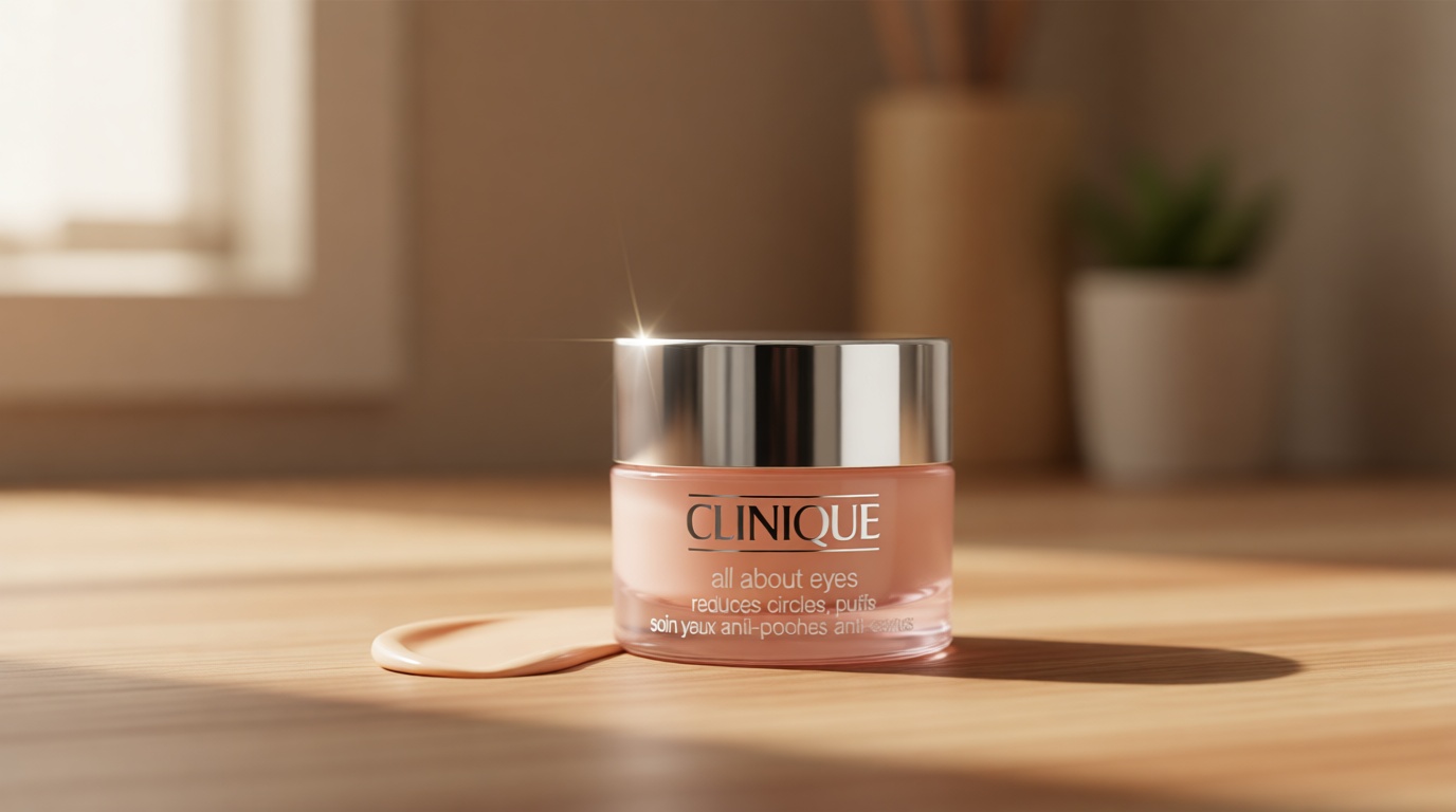 Clinique All About Eyes Lightweight Eye Cream With Vitamin C | Hydrating, Brightening, Depuffing + Dark Circle Reducing, Mini Travel Size, 0.5 Ounce
