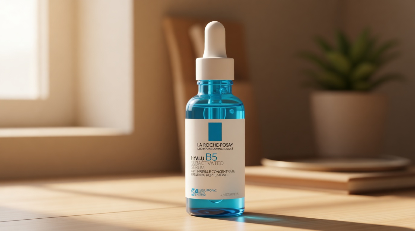 La Roche-Posay Hyalu B5 Pure Hyaluronic Acid Serum for Face, Vitamin B5 + Hyaluronic Acid + Madecassoside, Hydrating Serum Visibly Plumps Skin, Sensitive Skin Safe, Anti Aging, Oil-Free