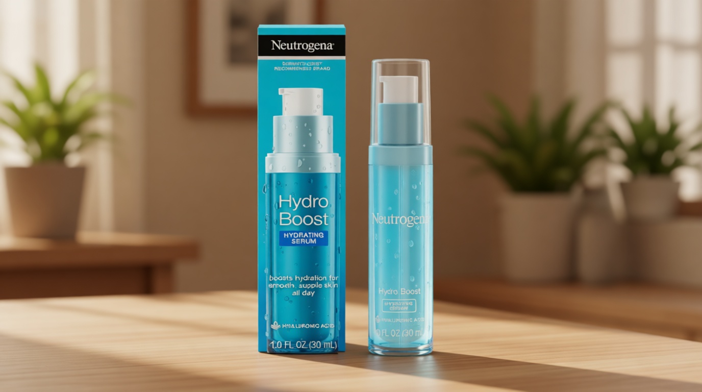 Neutrogena Hydro Boost Hydrating Hyaluronic Acid Face & Neck Serum, Fast-Absorbing Daily Facial Moisturizer with Purified Hyaluronic Acid for Hydrated Skin, Oil-Free & Non-Comedogenic, 1 fl. oz