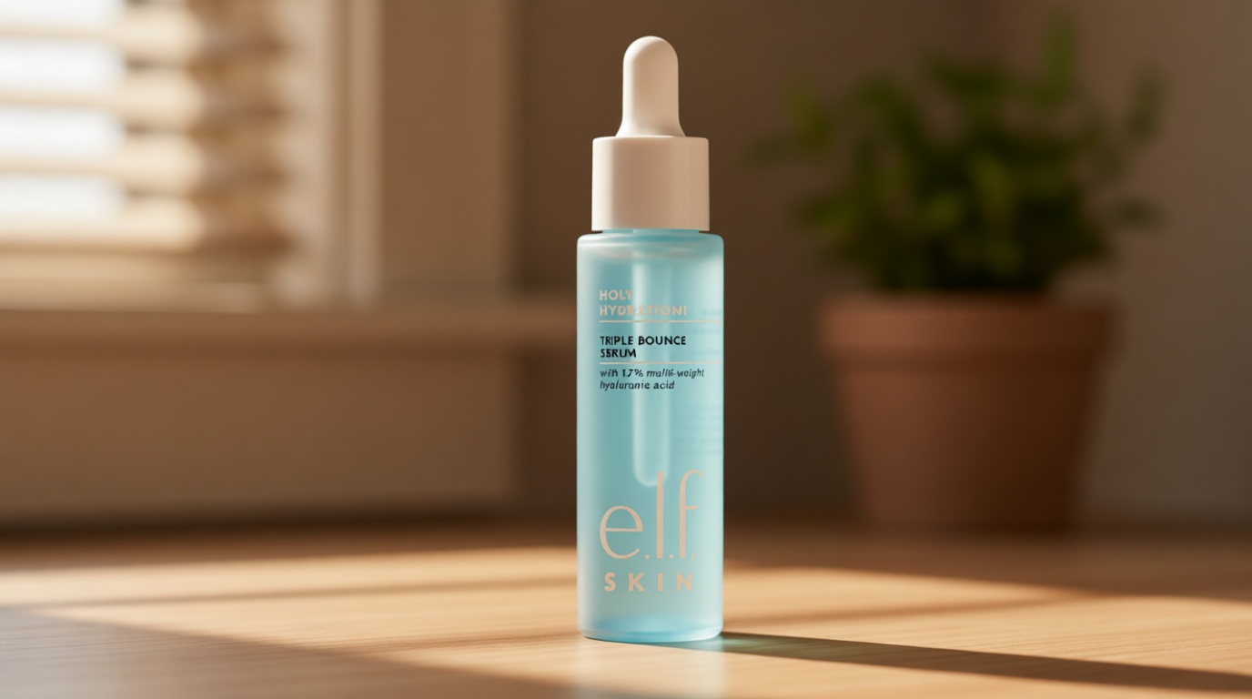 e.l.f. SKIN Holy Hydration! Triple Bounce Serum, 1.7% Hyaluronic Acid Serum For Plump, Bouncy Skin, Moisturizing & Hydrating, Vegan & Cruelty-Free