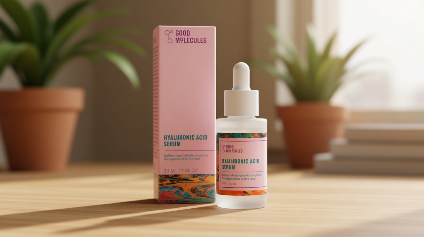 Good Molecules Hyaluronic Acid Serum - 1% Hyaluronic Acid Non-greasy Ultra Hydrating Serum, Facial Moisturizer for Plumper Skin, Skin Care for Face