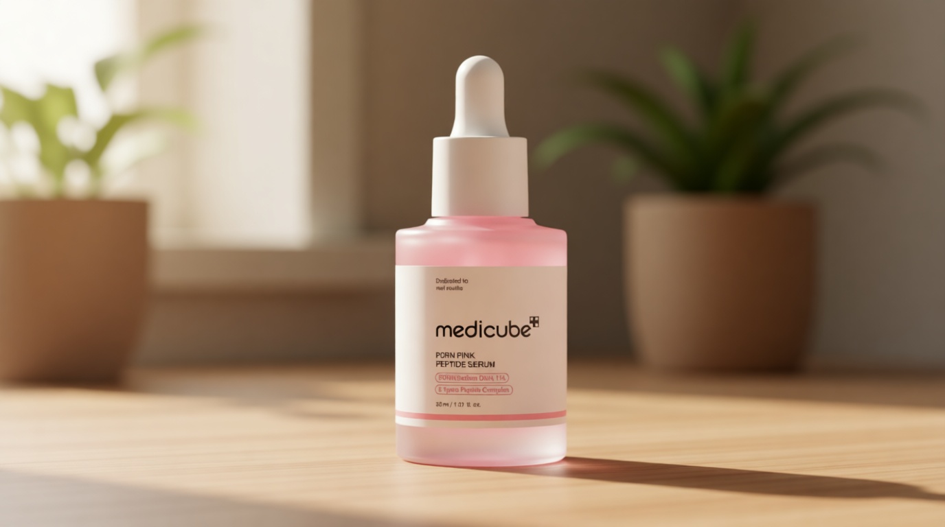 medicube PDRN Pink Peptide Serum with Salmon DNA | Pink Glow Serum with Peptides & Niacinamide for Hydration & Firm-Looking Skin | Uneven Tone Care | Korean Skincare, 1.01 fl. Oz