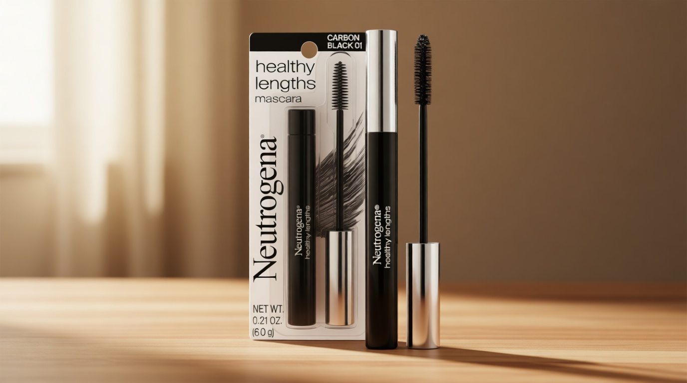 Neutrogena Healthy Lengths Mascara - with Vitamin E & Olive Oil, Lengthening Formula Extends the Look of Your Lashes up to 100% without Clumping, Flaking or Smudging, Carbon Black 0.21 oz