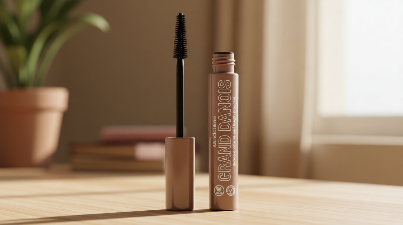 Sandstone Scandinavia Hypoallergenic Mascara for Sensitive Eyes – Black – Smudge-Proof & Sweat-Resistant – Lengthening & Volumizing – Vegan, Fragrance-Free