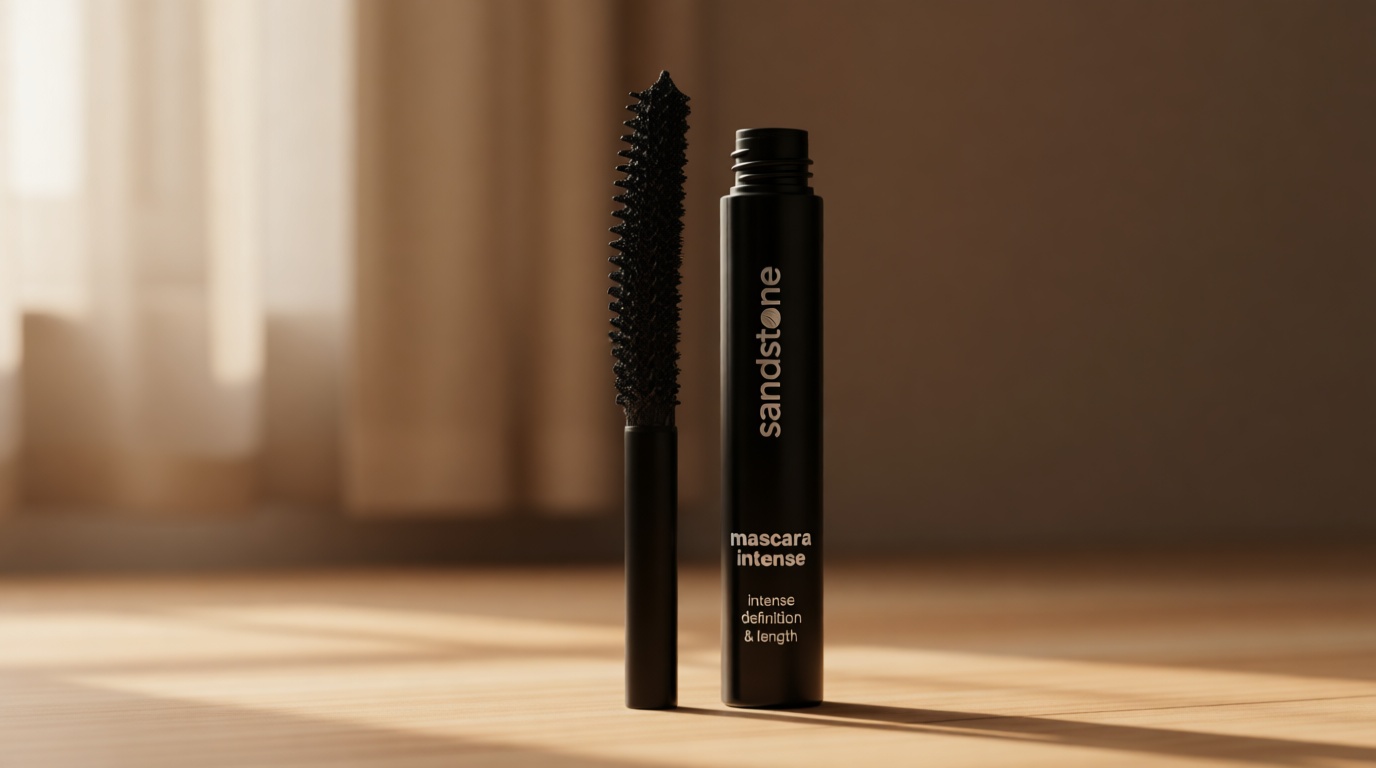 Sandstone Scandinavia Hypoallergenic Mascara for Sensitive Eyes – Smudge-Proof & Sweatproof Lengthening Mascara with Lash Separation – Vegan, Fragrance-Free & Allergy Certified – Black