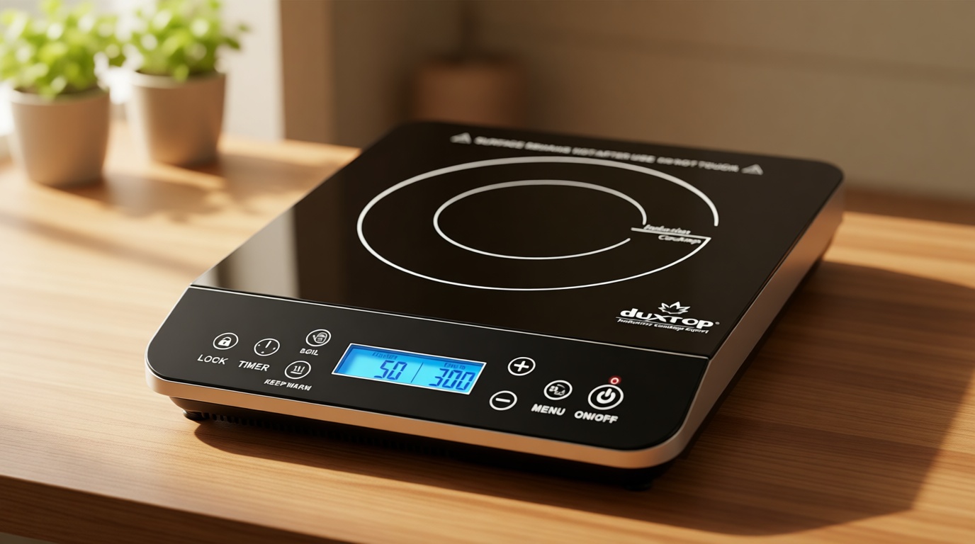 Duxtop Portable Induction Cooktop, Countertop Burner Induction Hot Plate with LCD Sensor Touch 1800 Watts, Silver 9600LS BT-200DZ