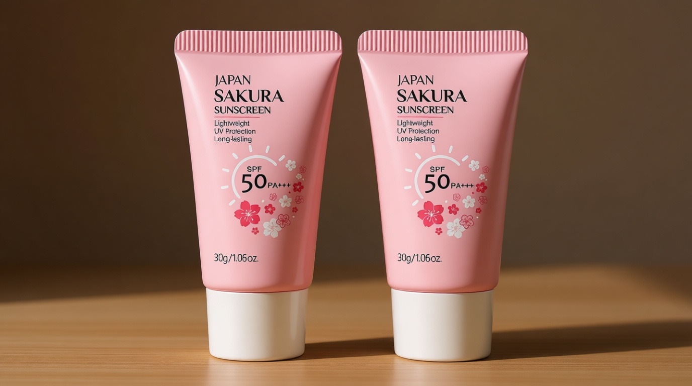 Hydrating Sunscreen SPF 50 – 2Packs Lightweight Hydrating JAPANESE SAKURA Face & Body Sunscreen, Moisturizing Isolation Cream Non-Greasy, Fast-Absorbing, No White Cast
