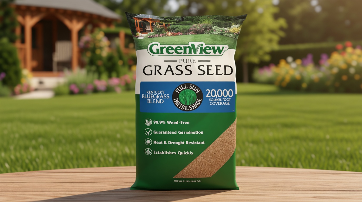 GreenView Pure Grass Seed Kentucky Bluegrass Blend, 20 lb. Bag – Covers up to 20,000 sq. ft.
