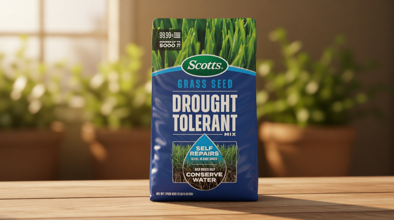 Scotts Grass Seed Drought Tolerant Mix - Kentucky Bluegrass and Tall Fescue Grass Seed Mix, Covers up to 5,000 sq. ft., 10 lb.