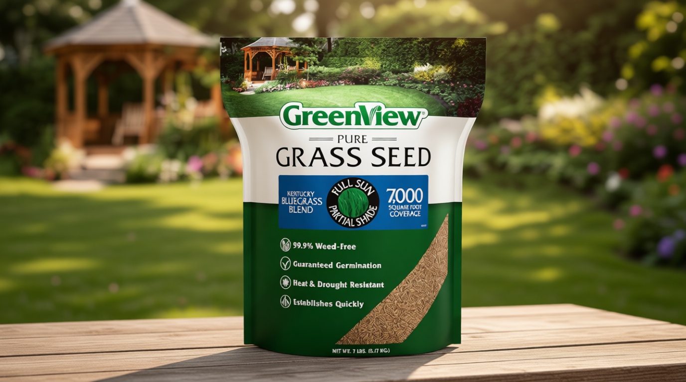 GreenView Pure Grass Seed Kentucky Bluegrass Blend, 7 lb. Bag - Covers up to 7,000 sq. ft.
