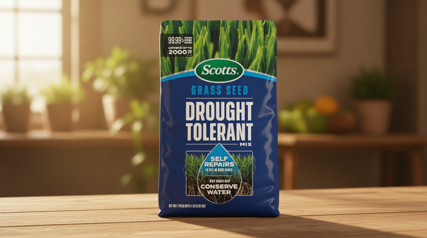 Scotts Grass Seed Drought Tolerant Mix - Kentucky Bluegrass and Tall Fescue Grass Seed Mix, Covers up to 2,000 sq. ft., 4 lb.