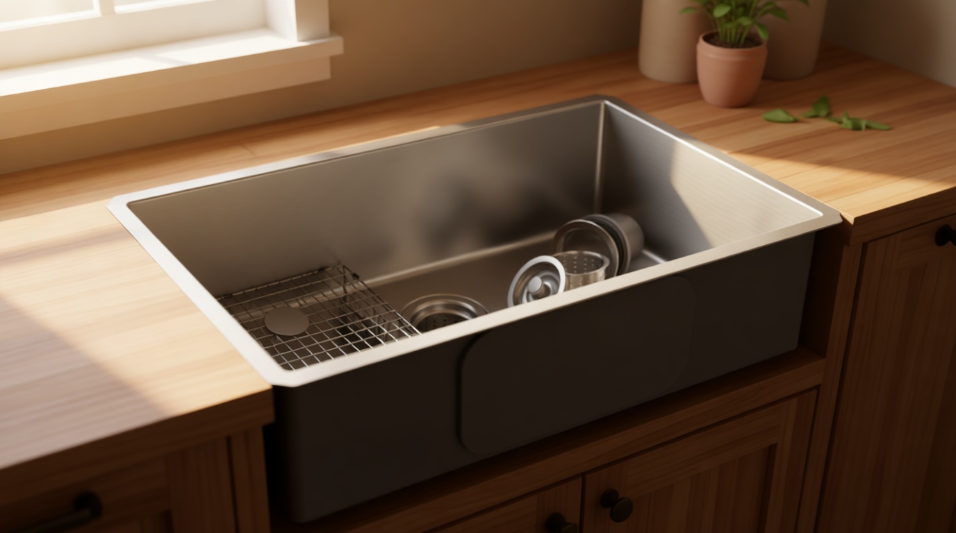 KRAUS Standart Pro 30 -inch Undermount Single Bowl 16 Gauge Stainless Steel Kitchen Sink, KHU100-30