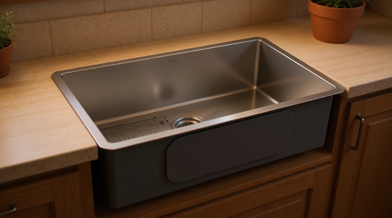 Kraus KHU100-32 Standart PRO 16 Gauge Undermount Single Bowl Stainless Steel Kitchen Sink, 32 Inch