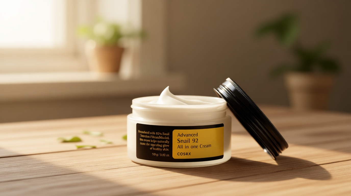 COSRX Snail Mucin 92% Face Moisturizer, 3.52 Oz, Lightweight Moisturing Cream for Soft, Glowy Skin, Korean Skin Care, Korean Moisturizer Face Cream