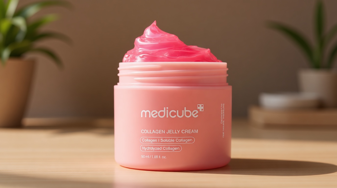 medicube Collagen Jelly Cream- Niacinamide & Freeze-Dried Hydrolyzed Collagen - Boosts skin's barrier hydration and gives 24h Glow & Lifted Look - Korean skincare (1.69 Fl Oz (Pack of 1))