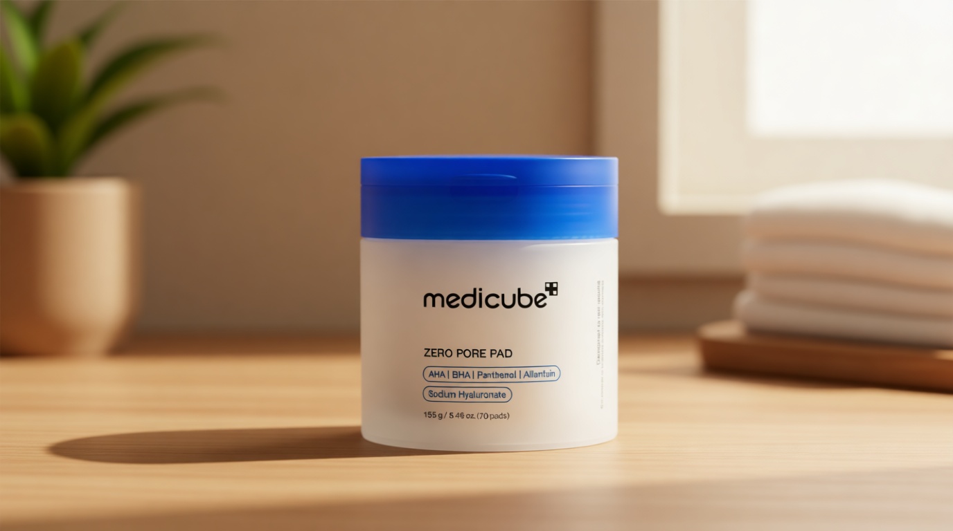 medicube Toner Pads Zero Pore Pad 2.0 | Dual-Textured Facial Pad for Exfoliation and Pore Care with 4.5% AHA Lactic Acid, 0.45% BHA Salicylic Acid | Ideal for All, Korean Skin Care, 70 Pads (1 Pack)