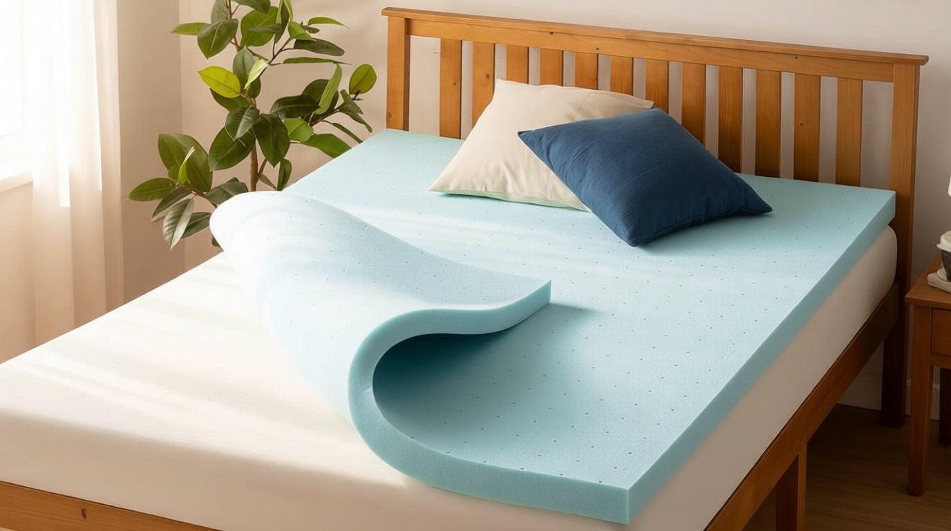 Best Price Mattress 3 Inch Ventilated Memory Foam Mattress Topper, Cooling Gel Infusion, CertiPUR-US Certified, Dorm Essentials, Queen OEKO-TEX STANDARD 100