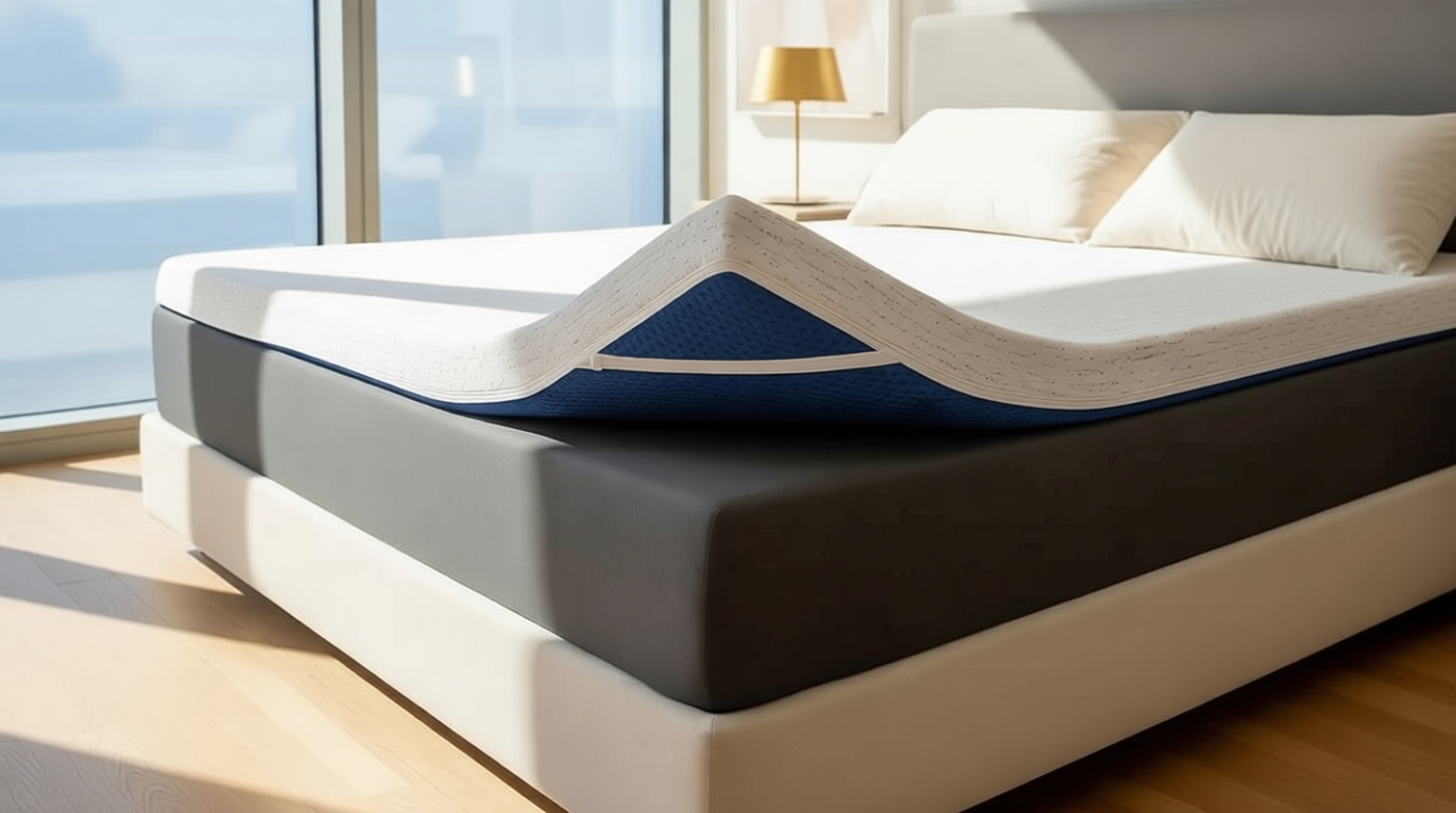 ViscoSoft 3 Inch Memory Foam Mattress Topper Queen - Select High Density Ventilated Mattress Pad - Premium Removable Rayon Cover