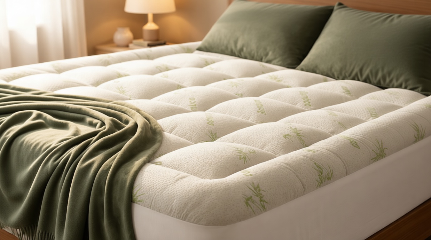 Niagara Ultra Soft King Size Mattress Topper - Viscose Made from Bamboo Pillow Top Mattress Pad for Back Pain Relief - Naturally Cooling for Hot Sleepers, Green OEKO-TEX STANDARD 100